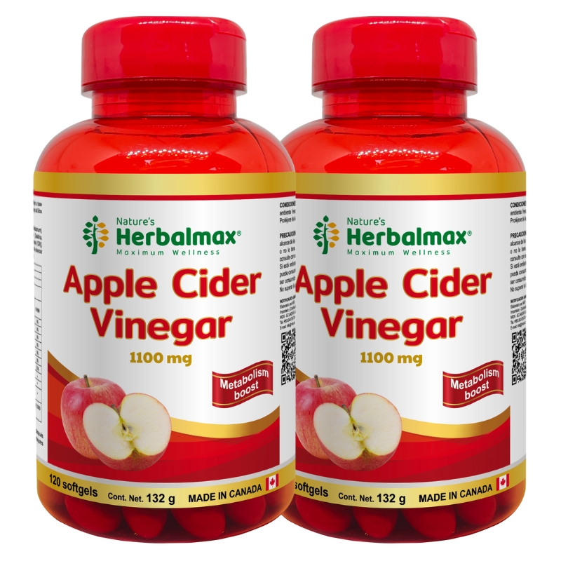 2 APPLE CIDER VINEGAR SOFTGELS 1100MG ENVASE X 120