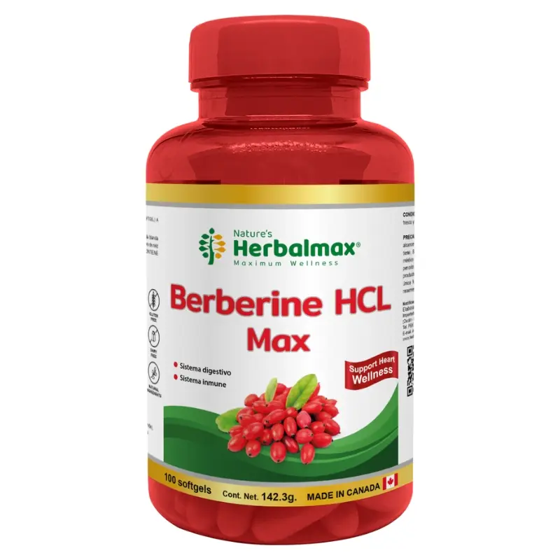BERBERINE HCL MAX SOFTGEL 1423 mg ENVASE X 100 U 