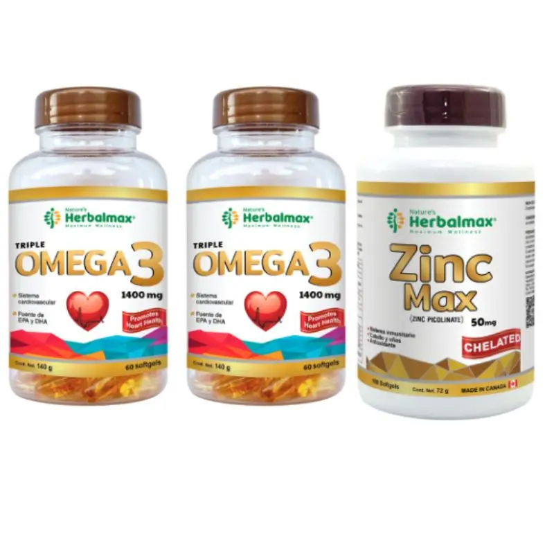 2 OMEGAS 3 DE 60 SOFTGELS Y 1 ZINC MAX