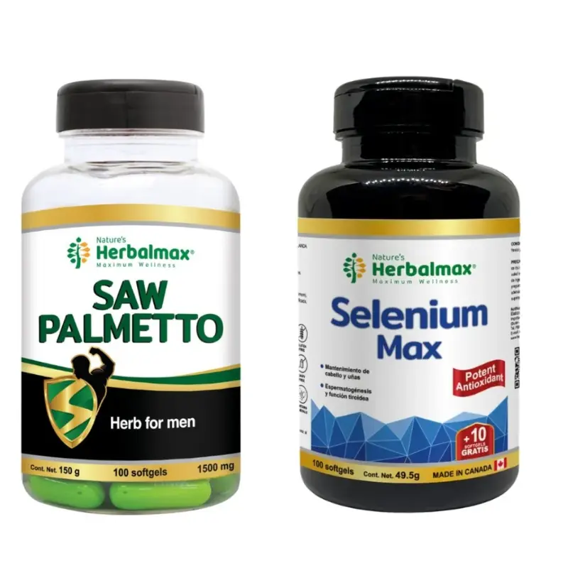 SELENIUM-MAX SOFTGEL 450 mg ENVASE X 110 U + SAW PALMETTO SOFTGELS 1500MG ENVASE X 100