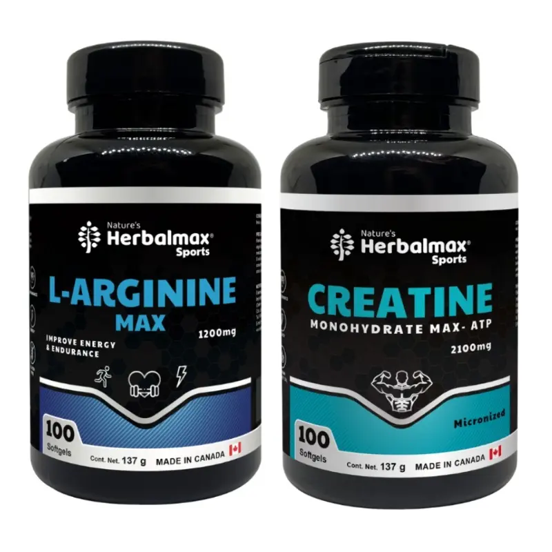 CREATINE MONOHYDRATE MAX - ATP SOFTGEL 1370 mg X 100 + L-ARGININE MAX SOFTGEL 1370 mg ENVASE X 100