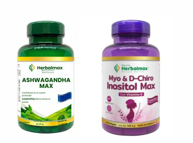 MYO & D-CHIRO INOSITOL MAX SOFTGELS 1423 mg ASHWAGANDHA MAX SOFTGEL 1423 mg ENVASE X 60 U