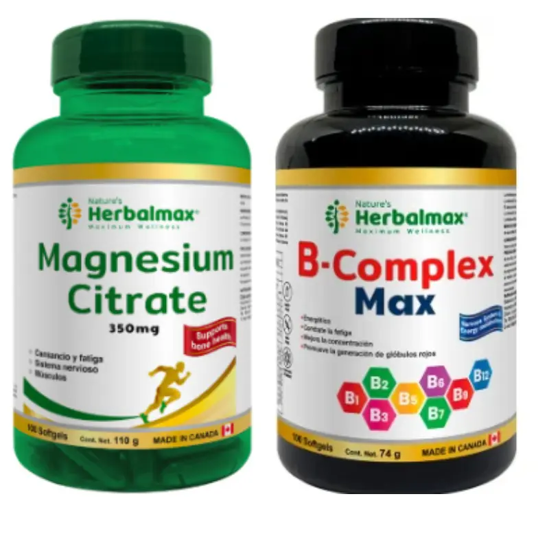MAGNESIUM CITRATE SOFTGEL 1100MG +B COMPLEX MAX SOFTGEL 740 mg 