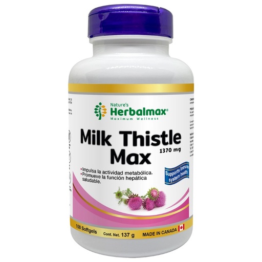 [PDX-0097] MILK THISTLE MAX SOFTGEL 1370 mg ENVASE X 100