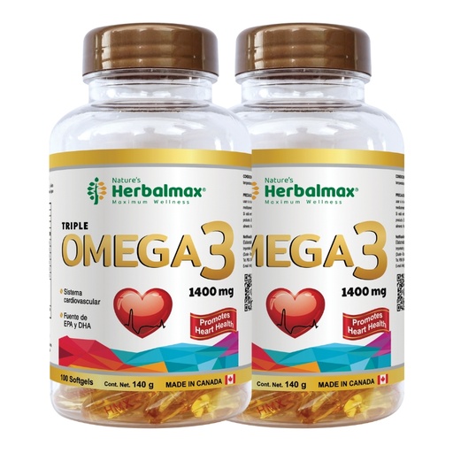[WKIX-0023] 2 OMEGA 3 SOFTGELS 1400 mg ENVASE X 100
