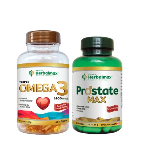 [WKIX-0046] PROSTATE MAX SOFTGELS 1400 mg ENVASE X 60 + OMEGA 3 SOFTGELS 1400 mg ENVASE X 60