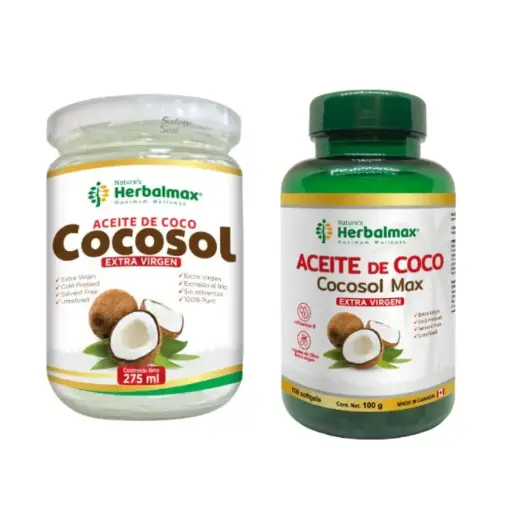 [WKIX-0051] ACEITE DE COCO COCOSOL 275ml + ACEITE DE COCO COCOSOL MAX SOFTGELS 1000 mg