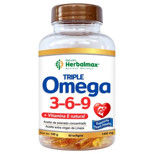 [PDX-0014] TRIPLE OMEGA 3,6,9 SOFTGELS 1400 mg ENVASE X 60