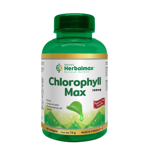 [PDX-0091] CHLOROPHYLL MAX SOFTGEL 740 mg ENVASE X 100